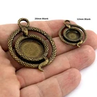 Snake Charms, Blank Bezel Pendant Resin Casting Blanks Pendants,Bronze 5619
