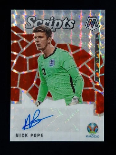 2021 Panini Mosaic UEFA NICK POPE Auto Prizm Scripts England #SM-NP