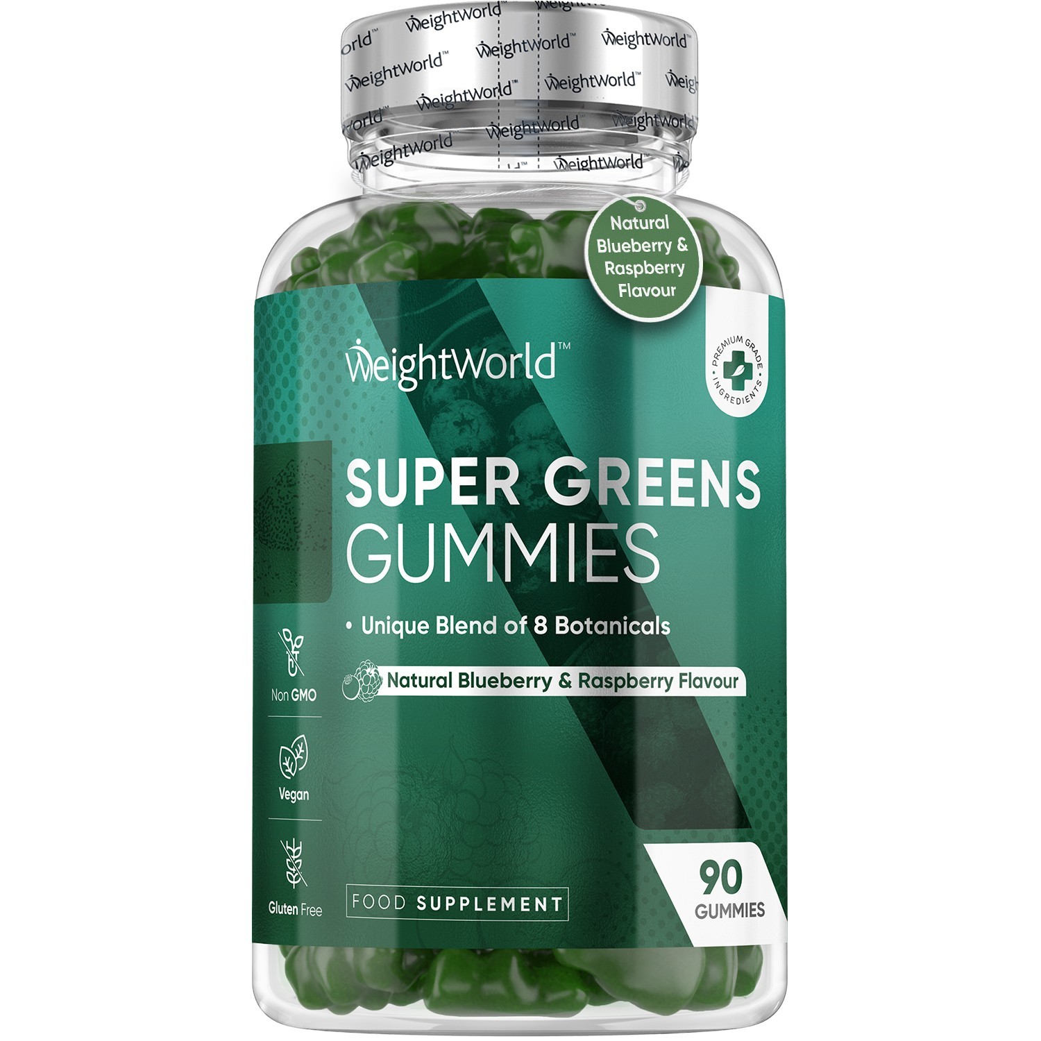 Supergreens - 90 Gummies - for hair & skin - Digestive support - Immune support