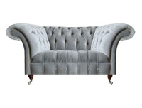 Hellgraues Chesterfield Polstersofa Designer SitzmöBel Edle Moderne Couch