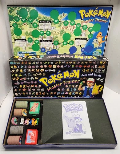 Vtg Pokemon Master Trainer Game (1999 Milton Bradley) 100% COMPLETE - Box Wear