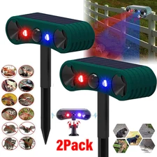 Animal Repeller Ultrasonic Solar Power Bird Dog Cat Skunk Deer Raccoon Repellent