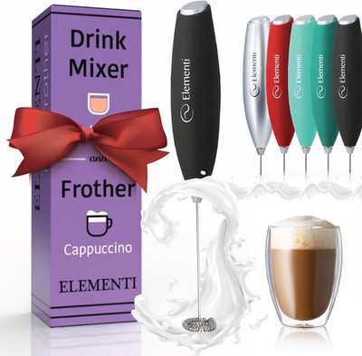 Elementi Drink Mixer Handheld - Electric Stirrer and Powerful Protein Powder Mix
