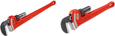36'' and 12'' Heavy Duty Straight Pipe Wrench Set with Hook Jaws