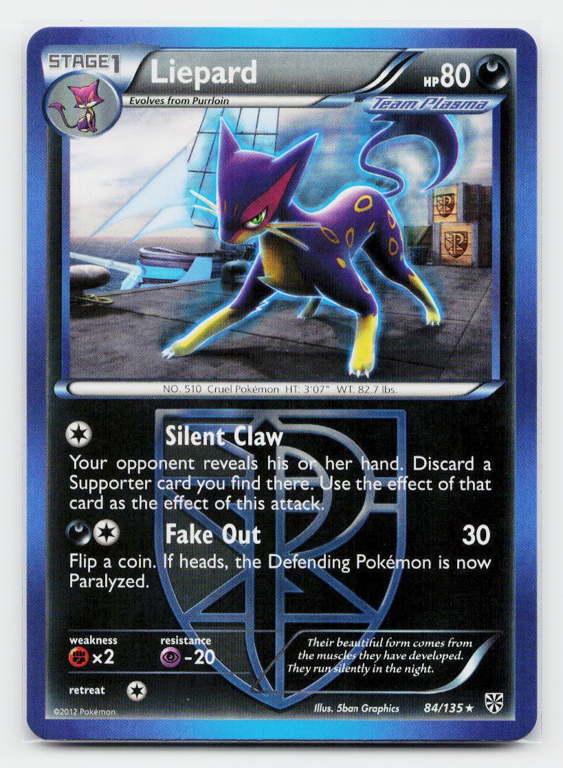 Liepard (Team Plasma) Rare Plasma Storm 84/135 Pokemon TCG