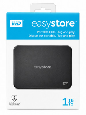 Western Digital easystore 1TB, USB 3.0, External, Portable Hard Drive - Black  