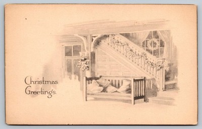 Vintage Christmas Greetings Postcard by Gibson Art Co. Cincinnati