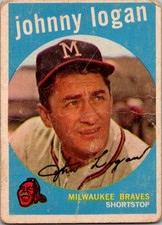 1959 Topps #225b Johnny Logan Gray/darker back