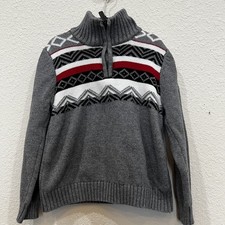 Boy's or girl's red Chaps sweater size XXS 4/5 zipper collar cotton unisex