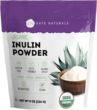 Inulin Powder Organic for Prebiotic Fiber and Gut Health. Mix Well with Coffee &