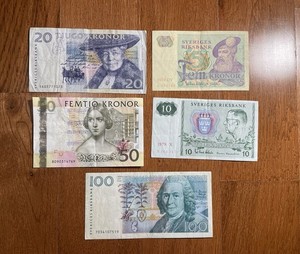 SWEDEN: 5-10-20-50-100 Kronor, Banknote 2002-08