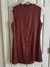 Abercrombie & Fitch Sleeveless Pleated Mini Dress in Burgundy