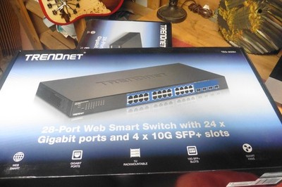 TRENDnet 28 Port Web Smart Switch 24 x Gig 4 x10G  SFP Slots Black TEG- 30284 /A