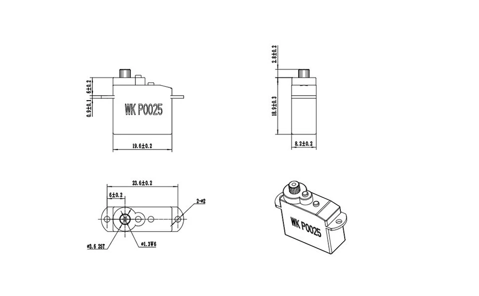 5pcs K-power P0025 2.5G High Speed Coreless Micro Servo for RC Airplane Hobbies - Image 3 of 4