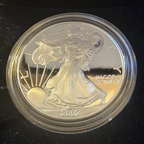2002 West Point "W" Commerative American Eagle One Dollar,1 oz Silver, OGP,COA