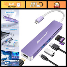 7-in-1 USB-C Hub Multi-Port Adapter, 4K HDMI Splitter, 100W Power Delivery, SD/T