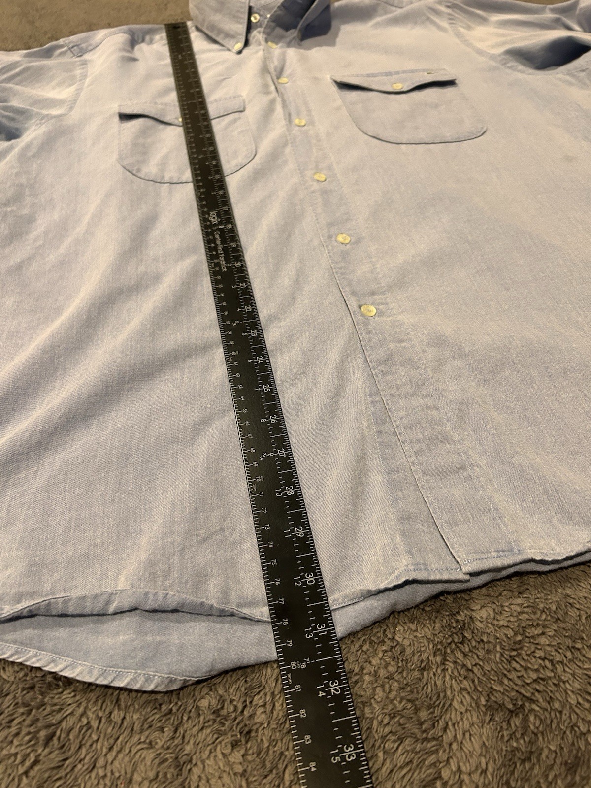 Lacoste Button Down Shirt Light Blue Regular Fit Long Sleeve Men’s XL Crocodile thumbnail 6