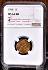 1958 Lincoln Wheat Cent - NGC MS66 RD (Bulk)