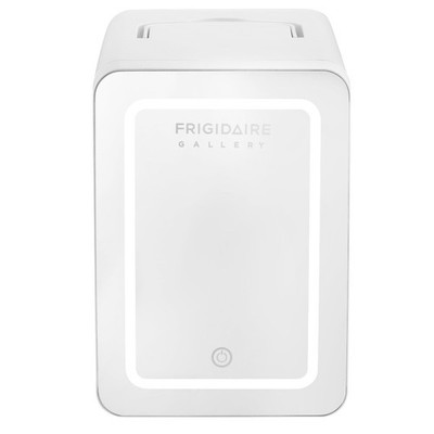 Gallery 6.5L, 9 Can Lighted Beauty Mirror Mini Fridge, Personal Cooler in White