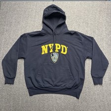 NYPD Hoodie Sweatshirt Mens Adult XL Navy Blue Pullover Embroidered Logo