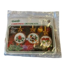 WonderArt 5999 Christmas Ornaments Needlepoint Kit Ornament New Sealed