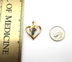 14K Yellow Gold Blue Sapphire Heart Pendant 2.1 Gr [P73] — photo 7