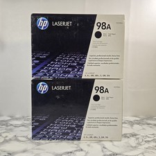 LOT OF 2 NEW Genuine HP LaserJet 98A 92298A Black Toner Printer Cartridges