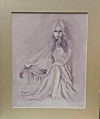 Vintage Margaret Kane Oil Print Lithograph ''Innocence  1970s  Savage Ind 16''x13''
