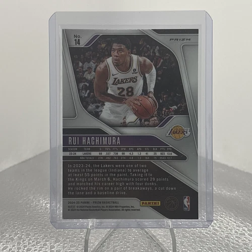 2024-25 Panini Prizm Silver Prizm Rui Hachimura #14 Los Angeles Lakers - Imagen 6 de 6