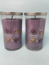 Lot of 2 Yankee Candle Dried Lavender Oak 14.25oz Scented Jar With Lid 1632963