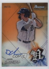 2021 Bowman Sterling Prospect Orange Refractor 28/75 Daniel Cabrera Auto 3b3