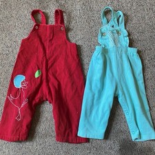 VTG 89-90s Carters Unisex Baby 12-18M Romper Jumpsuit Red Green Holiday Lot Of 2
