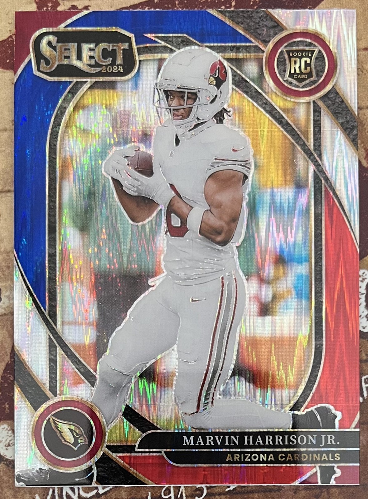 Marvin Harrison Jr. - 2024 Panini Select Club Red and Blue Shock Prizm - #210 RC