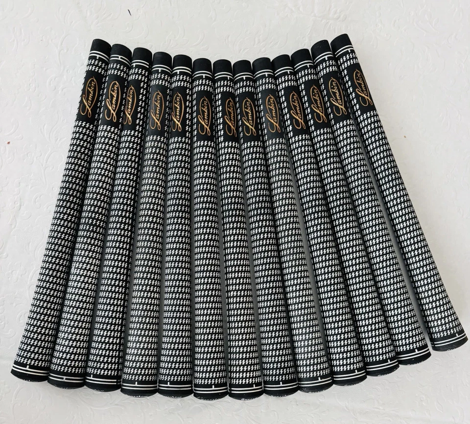 Empuñaduras de golf Lamkin Crossline de 13 piezas redondas de caucho sintético blanco y negro Foto 2 de 3