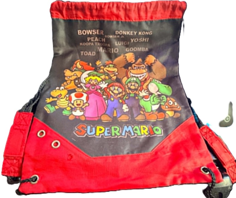 Super Mario Bros Party Favor Custom Drawstring Backpack