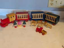 Vintage Wooden Train Set