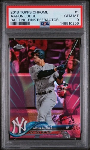 2018 Topps Chrome Aaron Judge #1 Pink Refractor PSA 10 GEM MINT Yankees 🗽