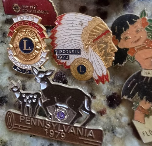 1960s - 90's Lions Club State Pinbacks Fraternal Organization Pins LOT of 100 - Picture 4 of 14