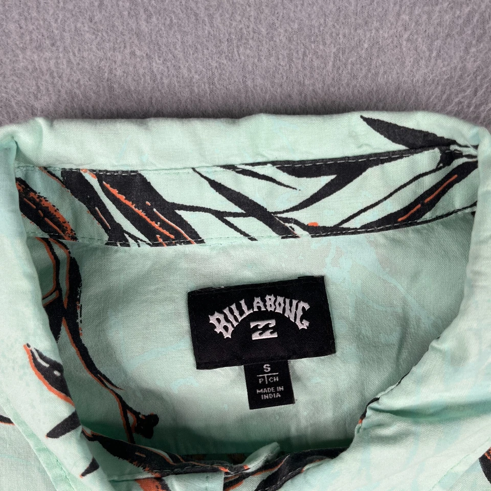 Рубашка Billabong маленькая как новая гавайская пляжная тропическая с коротким рукавом на пуговицах мужская - Изображение 4 из 4
