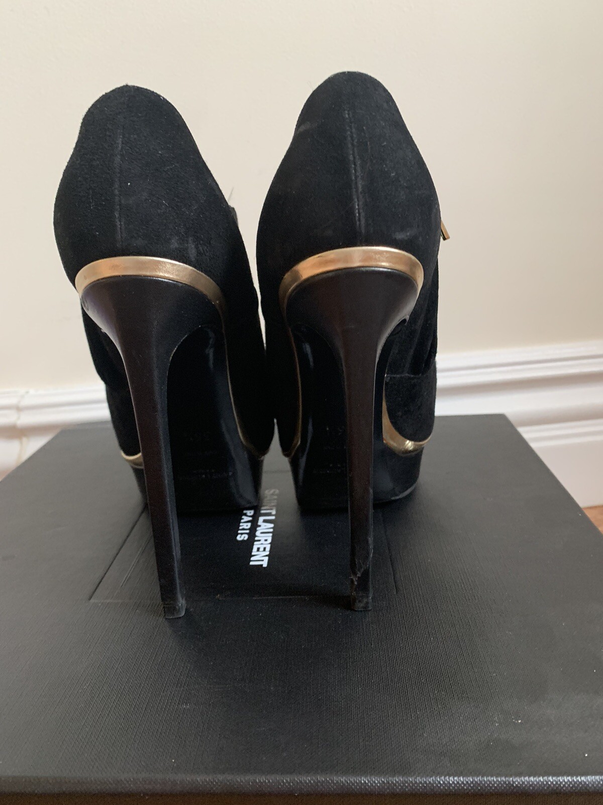 Stivali neri Saint Laurent plateau taglia 36 5