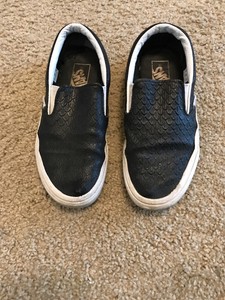 black vans slip ons size 5