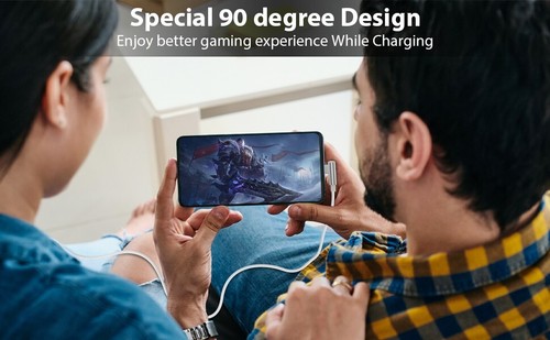 90°USB-C to USB-A Cable– Right Angle Fast Charging&Data Sync Cord for Smartphone - Afbeelding 16 van 19