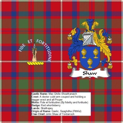 Scottish Clan Crest Shaw Rock Schiefer 14 cm x 14 cm Top Qualität Schiefer