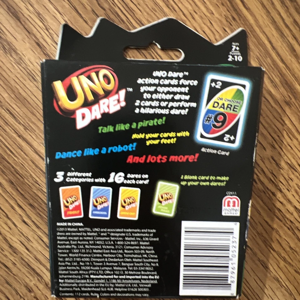 Mattel UNO DARE Card Game ~ 2-10 Players ~ 7+ ~ #CDY11 ~ Excellent Condition - Image 4 of 4