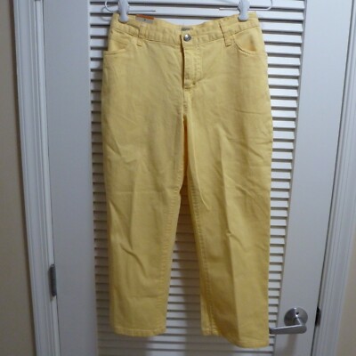 Cherokee women's Yellow Stretch Cropped Pants-Size pockets New with  tag