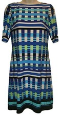 Eliza J Lined Stretchy Multicolor Dress Size 4 Back Zipper
