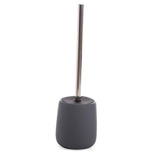 Toilet Brush with Holder Silicone Coated Ceramic, Grey - Toilet Bowl Gray