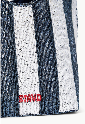 STAUD COTE BEADED BAG BRETON STRIPE MSRP$395 French Chic - Picture 22 of 22