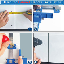 Cabinet Hardware Jig, Cabinet Handle Jig with Automatic Center Punch on Drawer