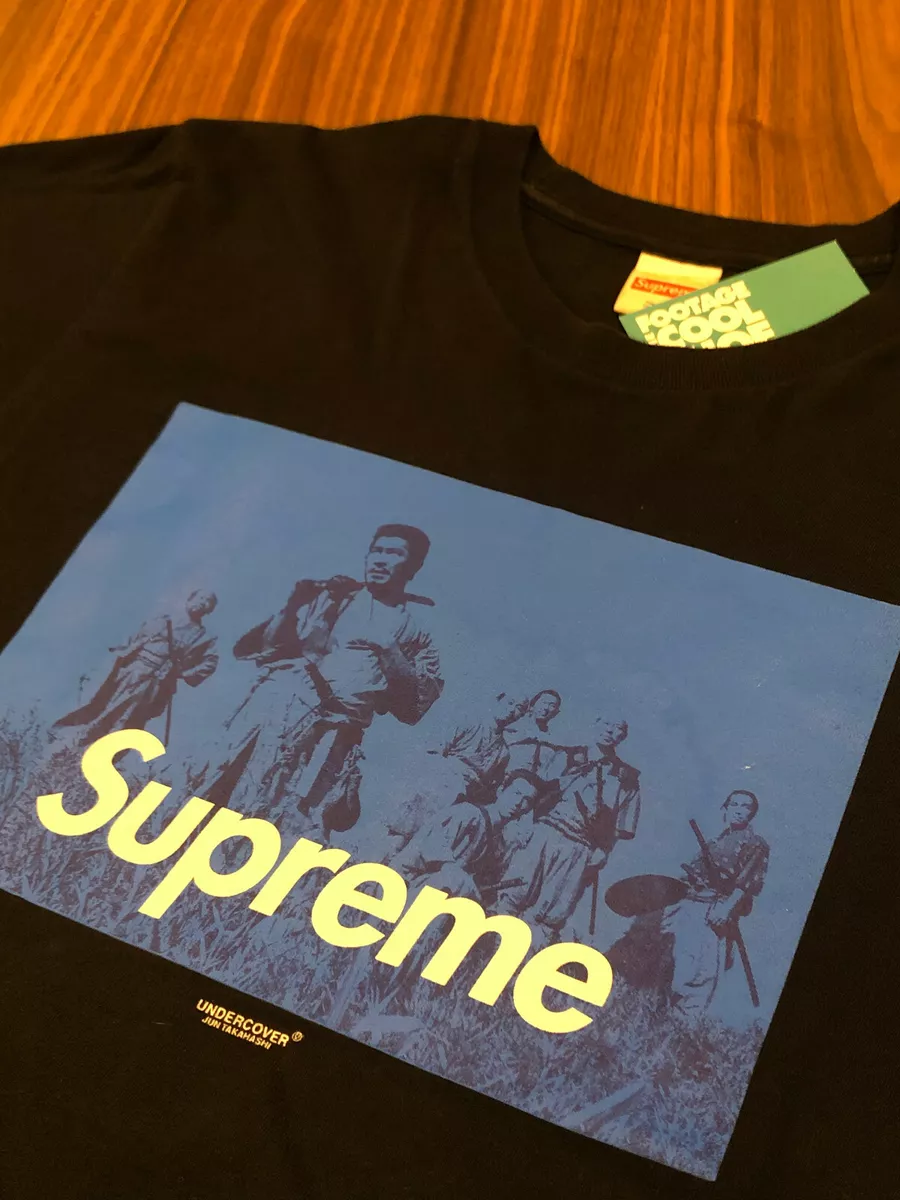 2016 SUPREME UNDERCOVER LAB SEVEN SAMURAI JAPAN TEE SHIRT BOX LOGO BLACK BLUE M